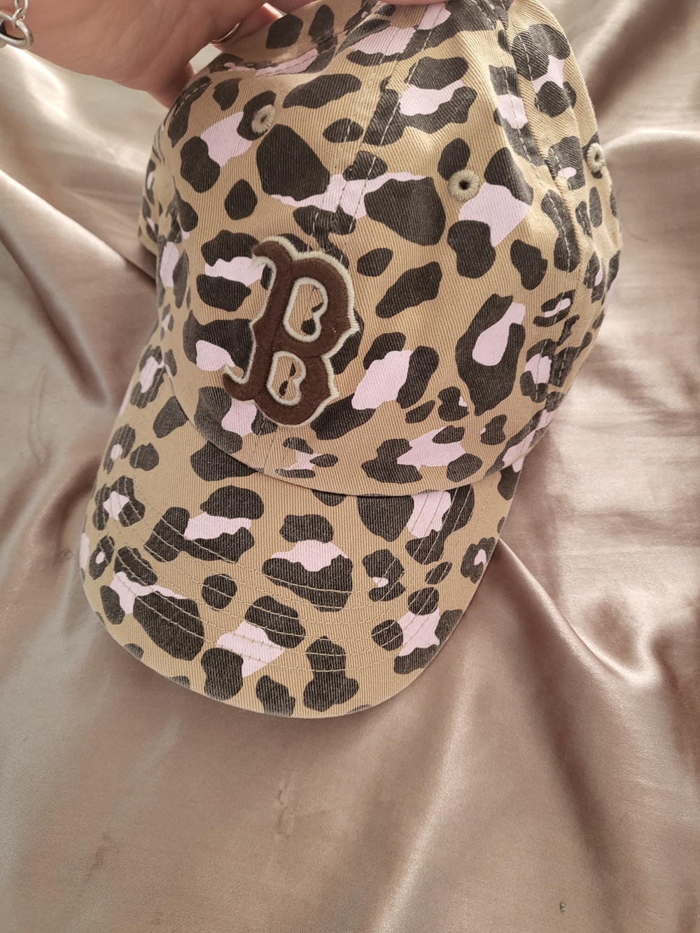 Mens Leopard Print Boston Red Sox Baseball Cap